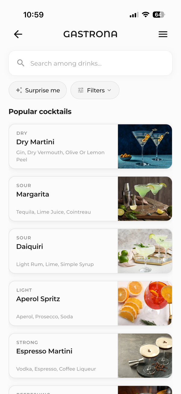 Cocktail recipes, if you're interested