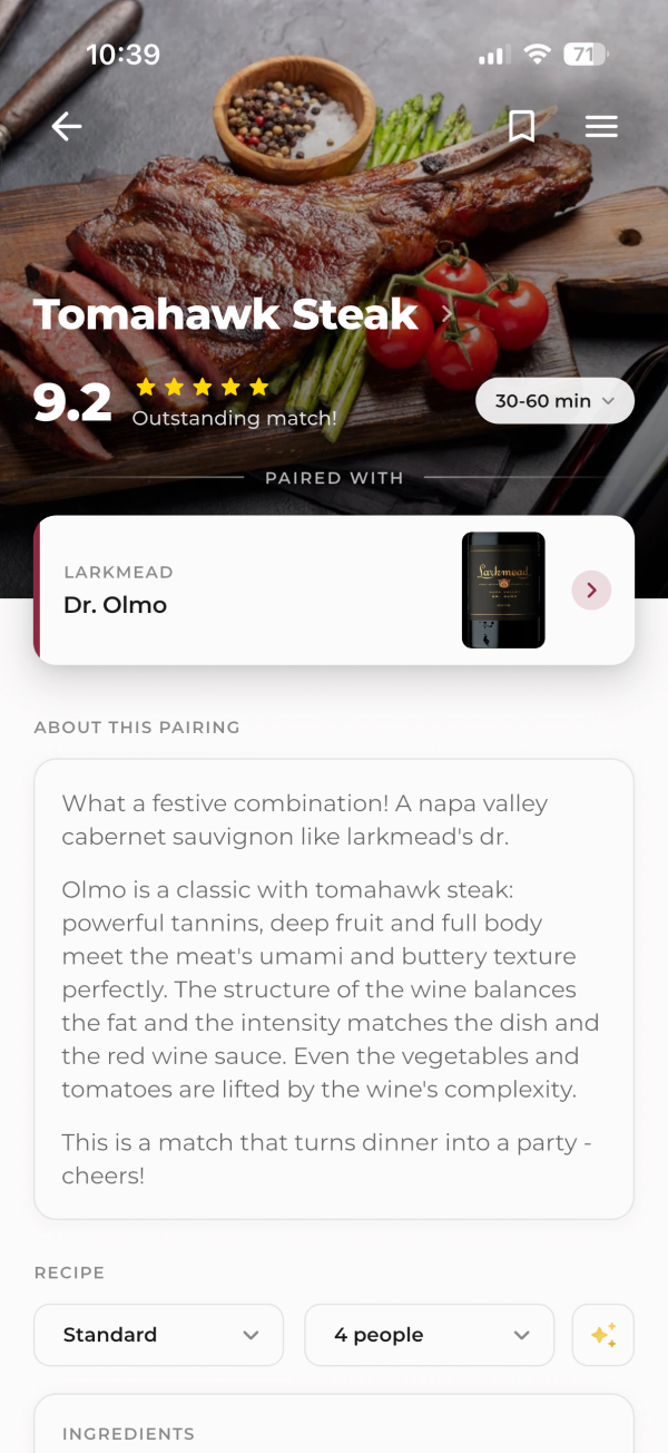 Wine pairing