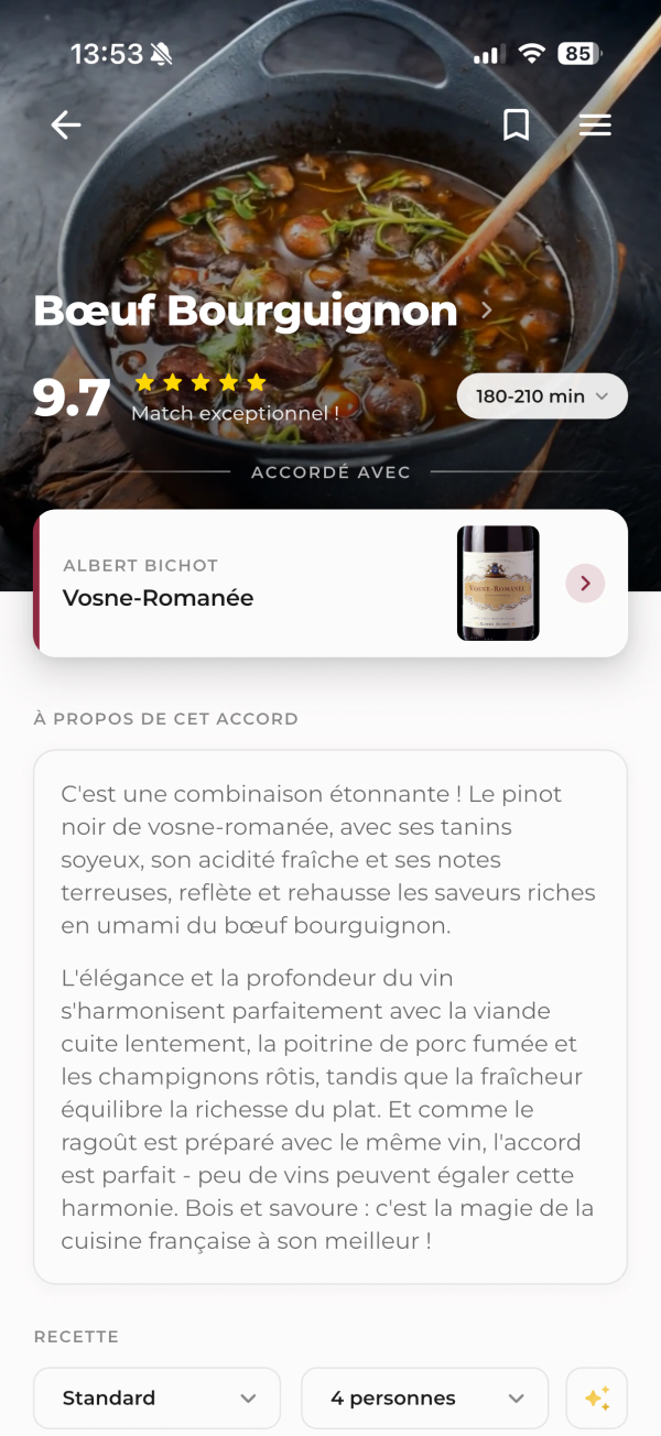 Accord mets et vins