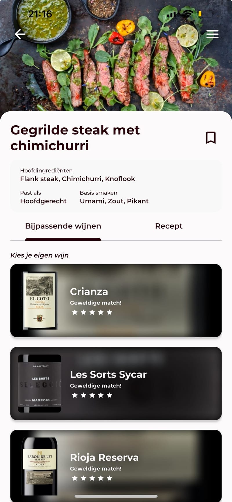 Vinomat app screenshot - nl